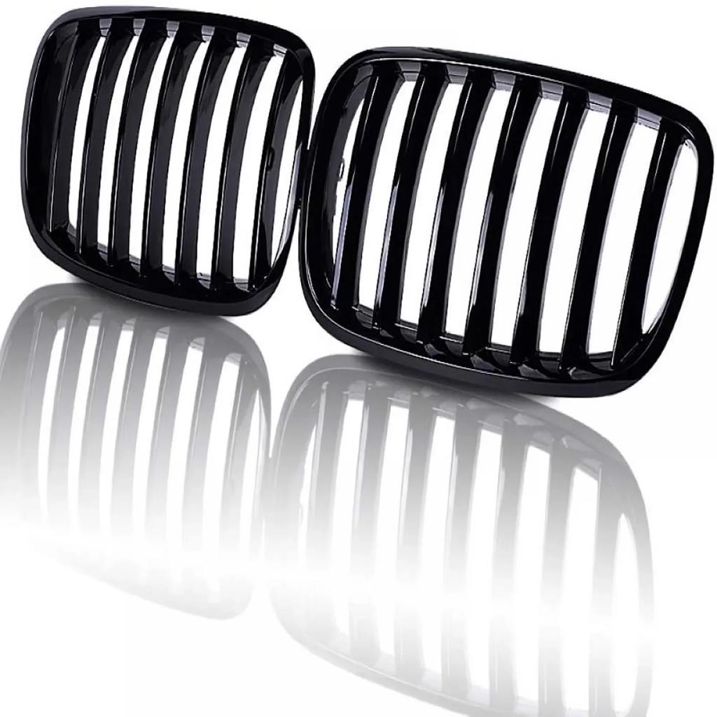 1Pair Car Front Mesh Grille with Base For BMW X5 X6 E70 E71 E72  #51137307599 51137307600