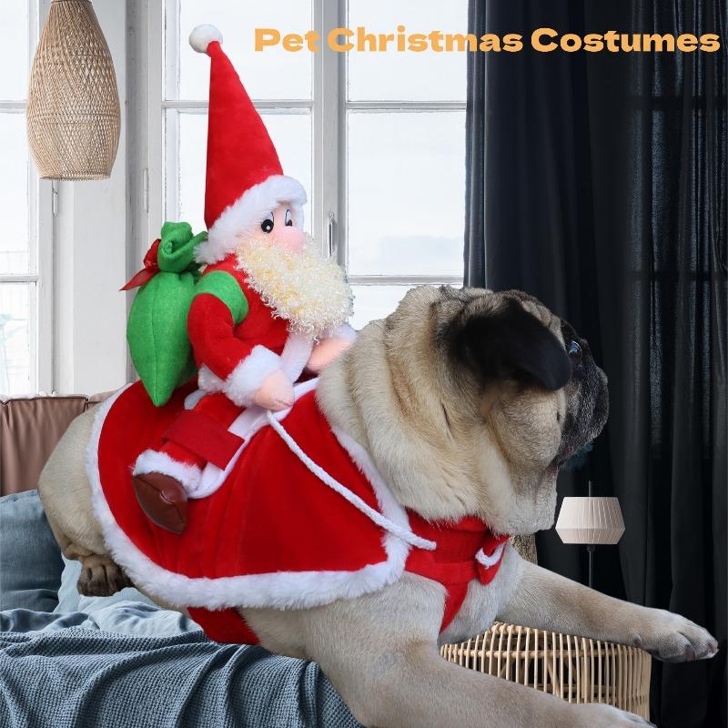 Style Renne de Noël, Vêtements de Fête pour Animaux de Compagnie Père Noël, Vêtements de Cyclisme Festifs pour Chiens, Vêtements de Fête Thème Noël pour Animaux de Compagnie