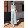 Women's Lace Trim Crochet Wide Leg Ankle Length Pants Summer Loose Thin Style Petite Friendly Sun Protection Casual Trousers