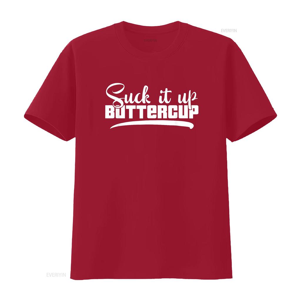 Womens Suck It Up Buttercup Motivational Workout Fitness T Shirt Black 2XL Vintage Washed Breathable Designer Clothes