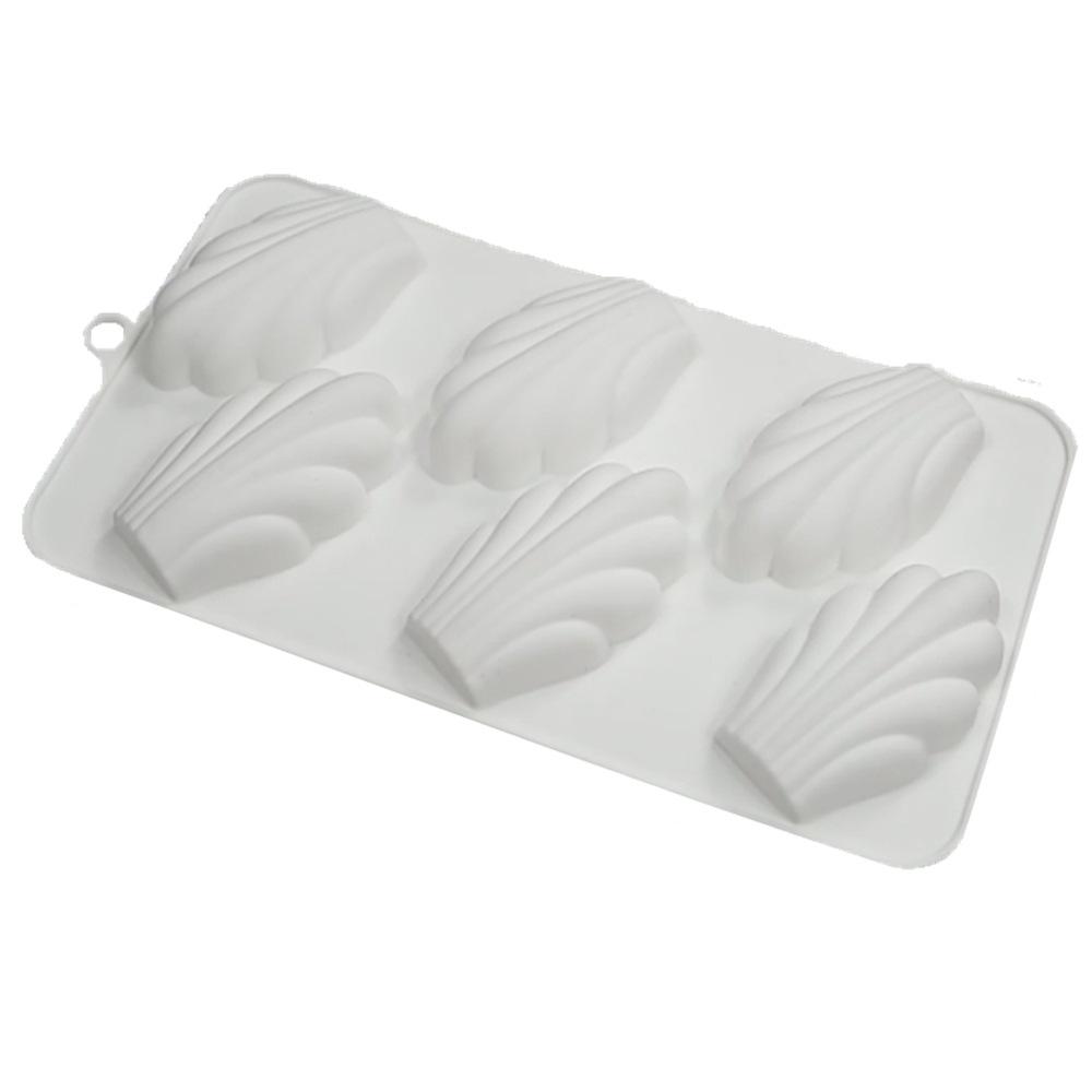 6-Cavity Silicone Mold for Madeleine, Mousse, Chocolate, Senbei, Rice Cake, and French Dessert Baking