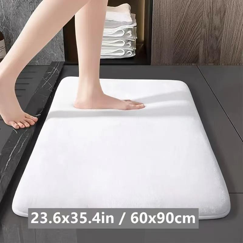 Solid Color Bathroom Mat Bathroom Floor Mat Door Mat Household Non Slip Foot Mat Coral Velvet Absorbent Quick Drying Door Mat