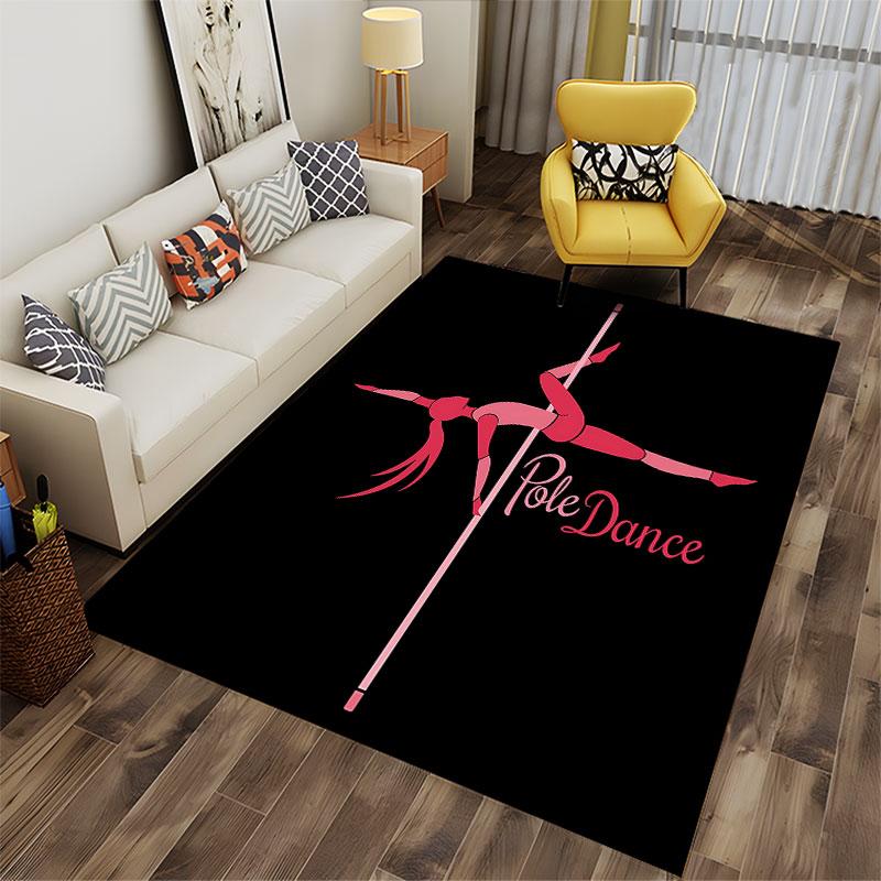 Pole Dance Silhouette Carpet suitable as a non-slip mat for the living room or bedroom sofa