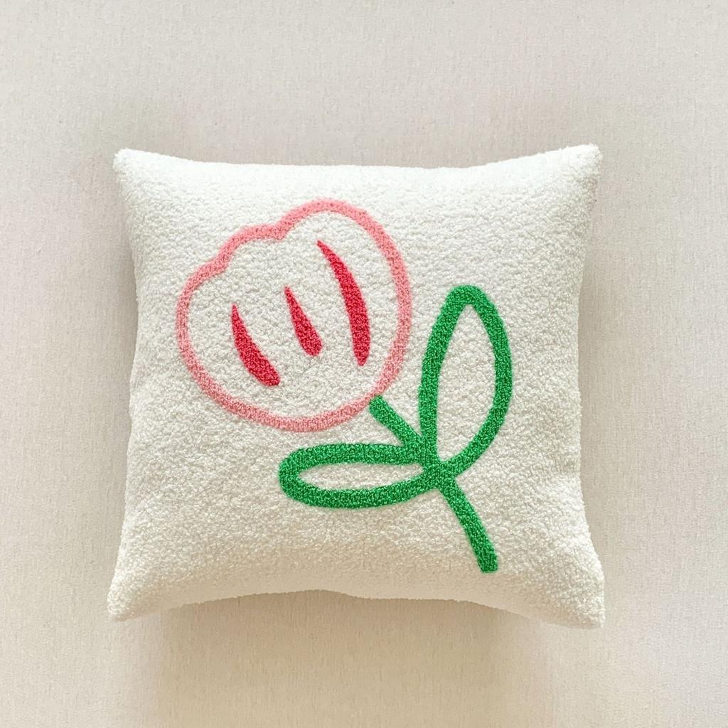Pure Cotton Embroidered Office Cushion Pillowcase Car Cushion Cover 45X45CM Lumbar Pillowcases Sofa Pillowcase