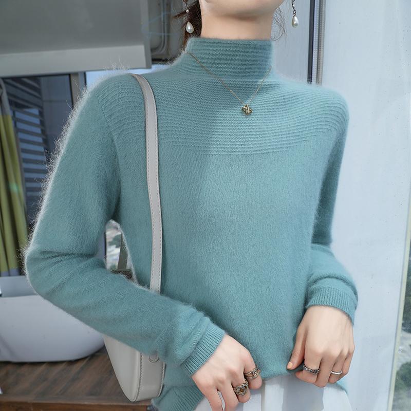 2025 New Women's Oversized Mink Sweater Soft Fuzzy Cozy Winter Knit Top