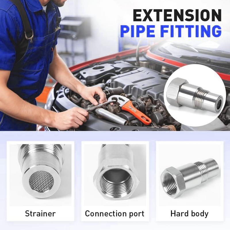 O2 Sensor Spacer Adapter 2 Pieces Stainless Steel O2 Sensor Plug Automotive Replacement Connector For Engine Bypass Drain Spark