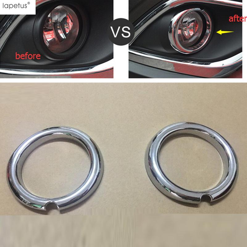 Accessories For Mitsubishi Outlander 2015 -  Front Rear Fog Light Lamp Ring  Frame Molding Cover Trim ABS Chrome Decoration