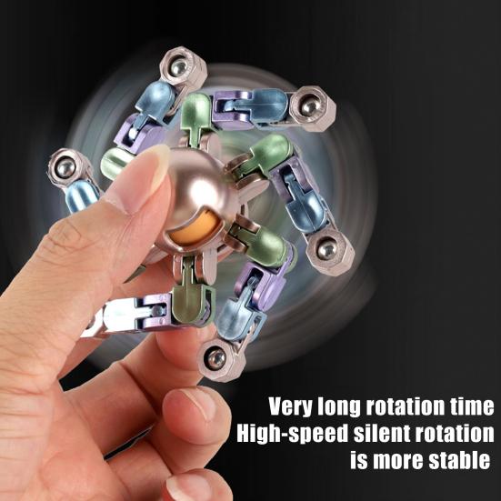 Transformable Fidget Spinner Portable Stress Relief Deformation Mechanical Arm Fingertip Gyro Chain Robot Spinner Sensory Toy