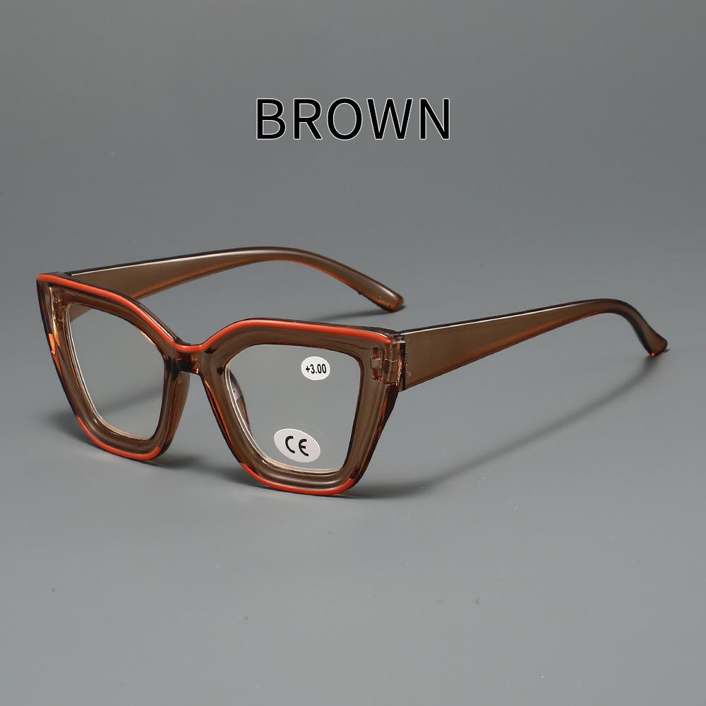 Mode Schmetterlingsform Rahmen Lesebrille Damen Stilvolle Cat-Eye Anti-Blaulicht Altersweitsicht Brille Großer Rahmen Brillen