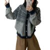 1011 Korean Fair Island sweater women's coat autumn and winter new loose and versatile gentle wind soft waxy knitted cardigan women