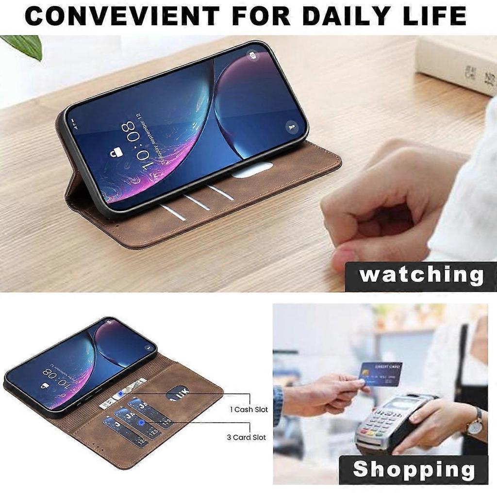 Funda tipo libro para Honor 600 con bloqueo RFID, a prueba de golpes, cartera magnética con soporte y ranuras para tarjetas, compatible con Honor 600