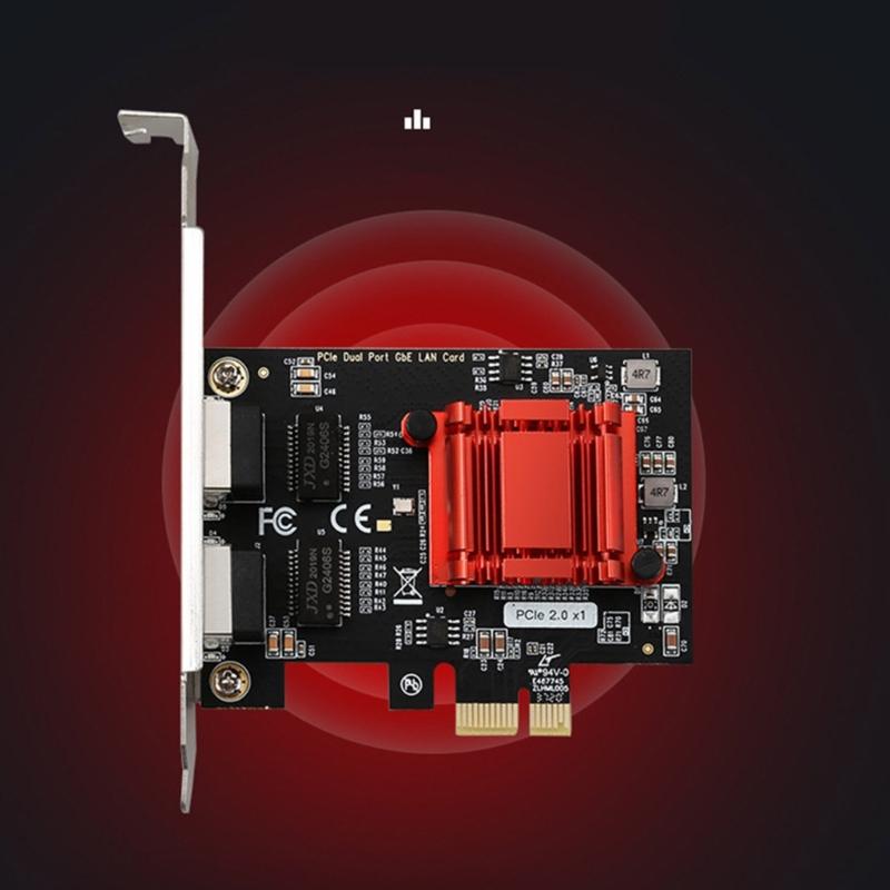 Port Gigabit PCIE 1X Card LAN Server cu Fibră Optică pentru 82575&6 Pcie 2 Porturi RJ45 Adaptor Server Desktop