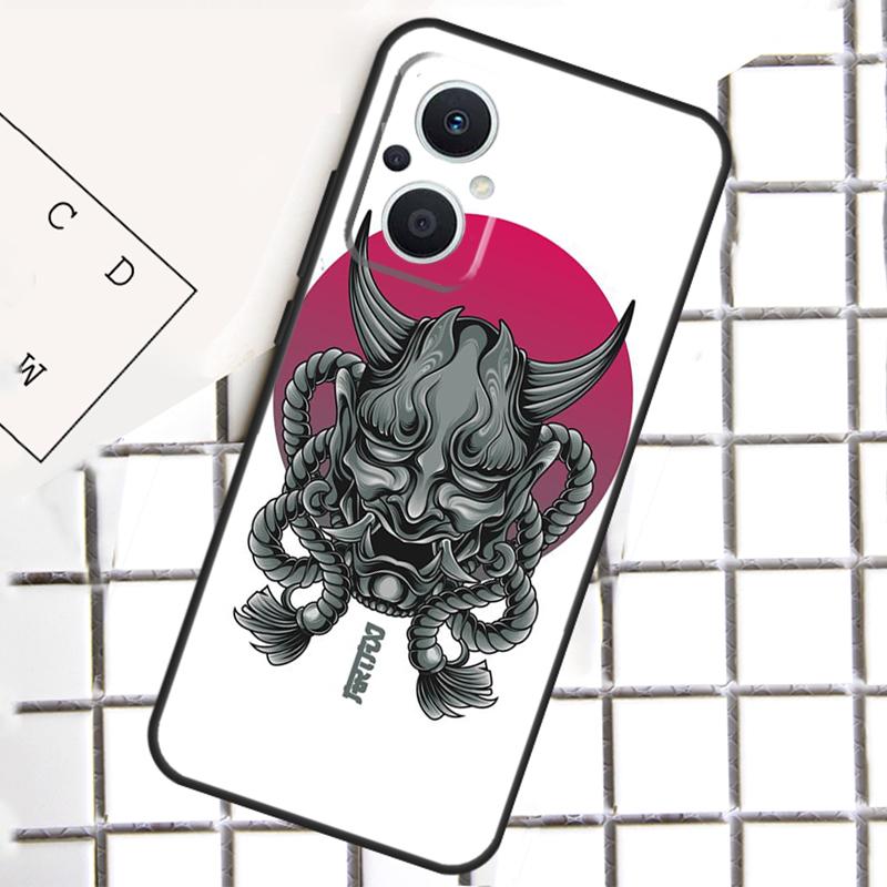 Samurai Oni Mask Phone Case For OPPO Reno 8T 7 8 Lite 14F 14 13 12 11 F 10 Pro OPPO Find X8 X6 X5 X9 Pro Cover