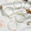 4-teiliges Bohemian-Stil Mehrstrang-Armband mit Muschel- und Perlenimitat, geeignet für den täglichen Gebrauch, Urlaubsgeschenke, Sommer
