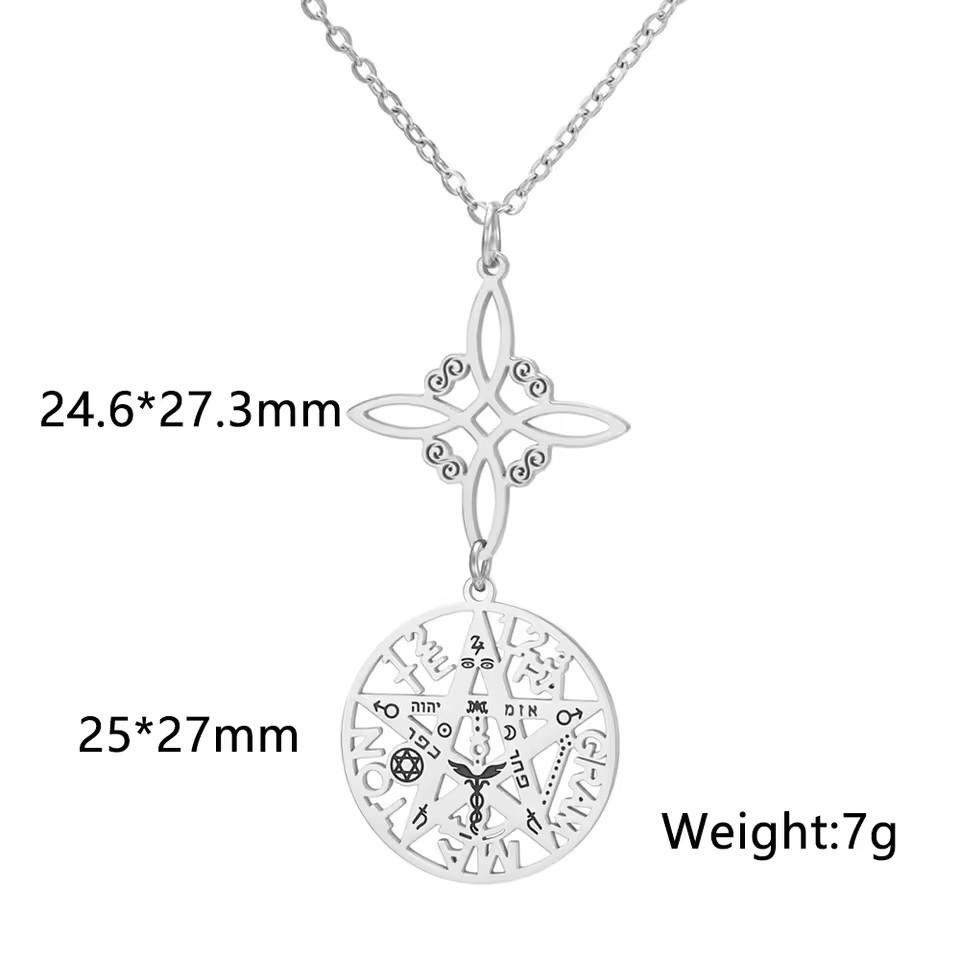 Collana Ciondolo Stella a Cinque Punte Svuotata a Forma di S con Doppio Foro Design Versatile Nodo Miko Gioielli