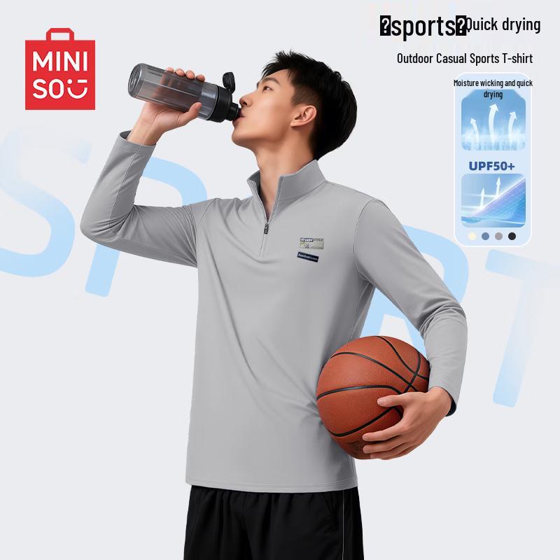 MINISO Men's Outdoor Quick-Dry Anti-UV Long Sleeve T-Shirt