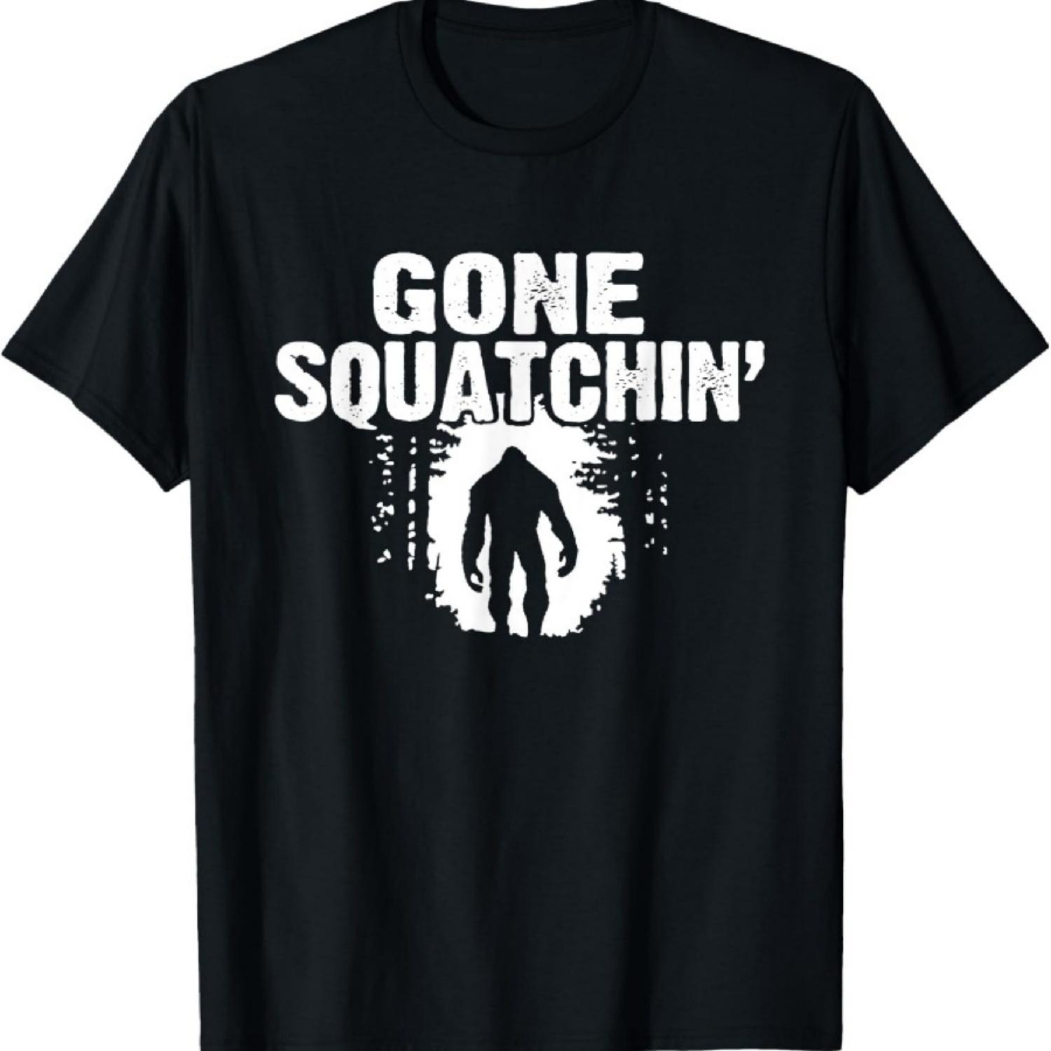 

Funny Sasquatch Bigfoot Gone Squatchin Hunter Scary Monster T-Shirt XXXXXL чорний