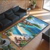 Mermaid Theme Crystal Velvet Floor Rug Personalized Custom Name Text Warm Carpet Home Decoration