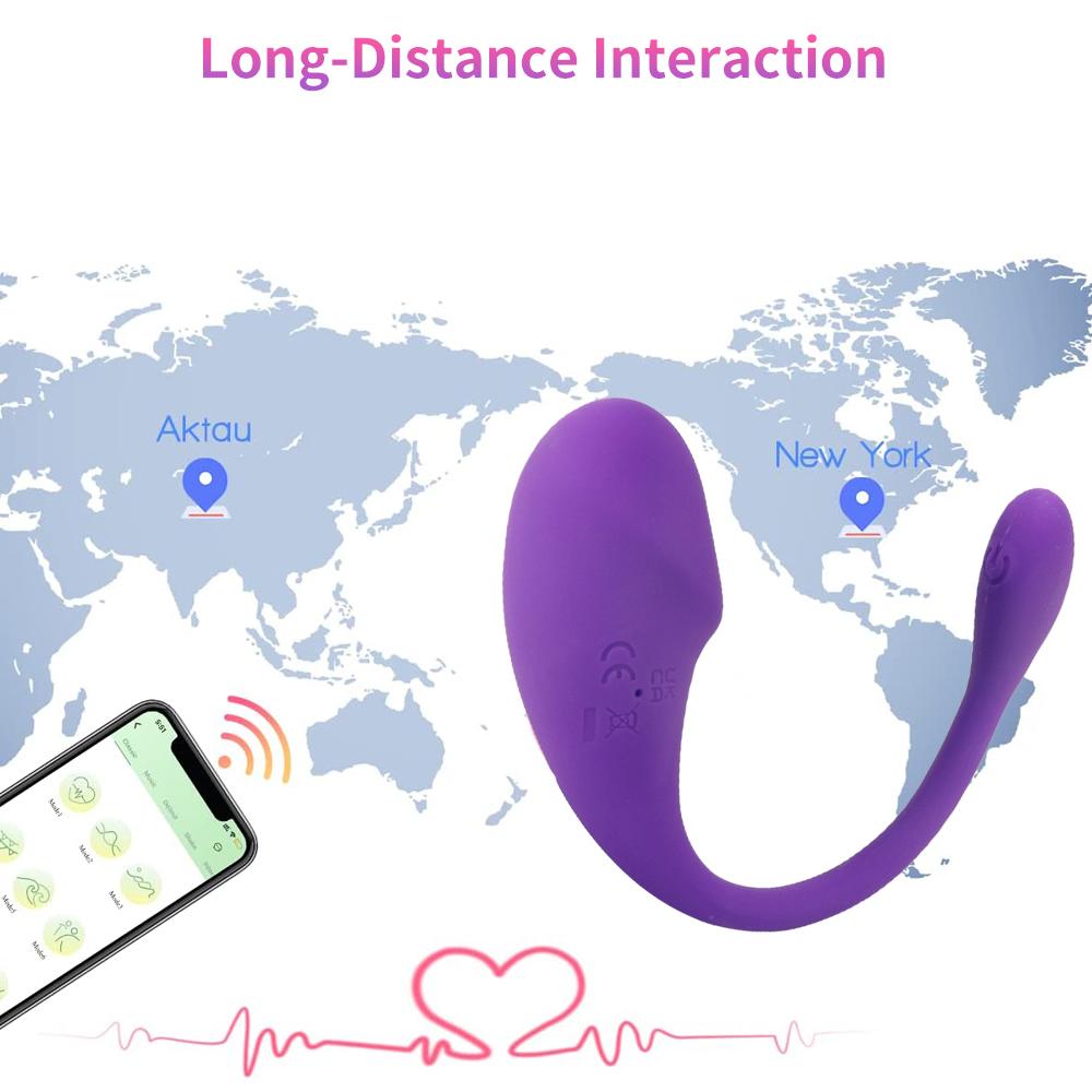 APP Control Silicone Jumping Egg Vibrator, Vaginal Anal G-spot Stimulator, Vibrating Toy, Female Couple Adult Sexy Sex Toys