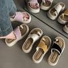 Set of toe sandals women's spring and summer 2025 new fashion work with skirt cool slippers thick-soled beach travel tide