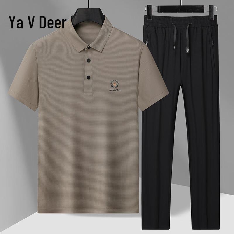 

Men s Summer Casual Polo Shirt & Long Pants Set L