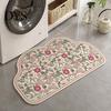 Light Luxury Home Decor Rug Retro Floral Bath Mat, Non-slip Super Absorbent Bathroom Rug, Diatomaceous Earth Quick-drying for Front Door Washable Sink