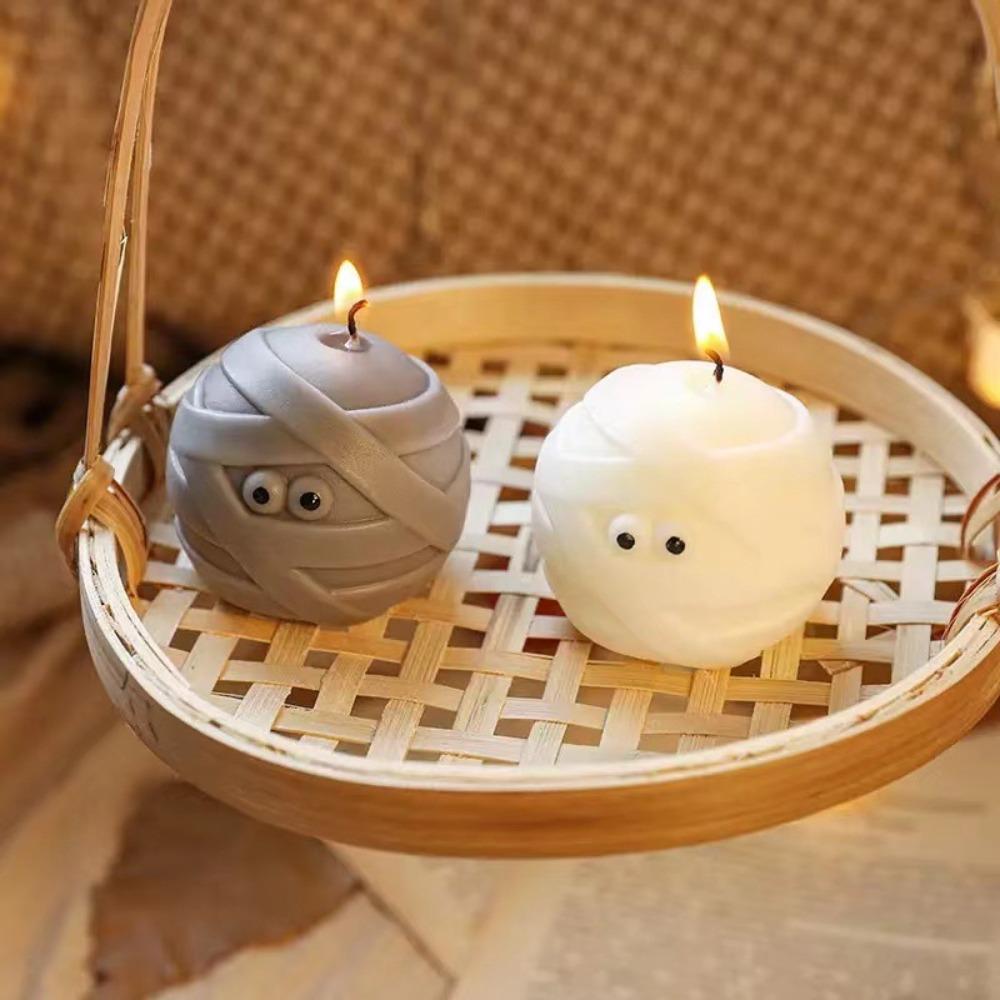 DIY Injured Ghost Silicone Candle Mould 3D Bandage Big Eyeballs Halloween Decor Making Tool DIY Cartoon Resin Plaster Craft Mold