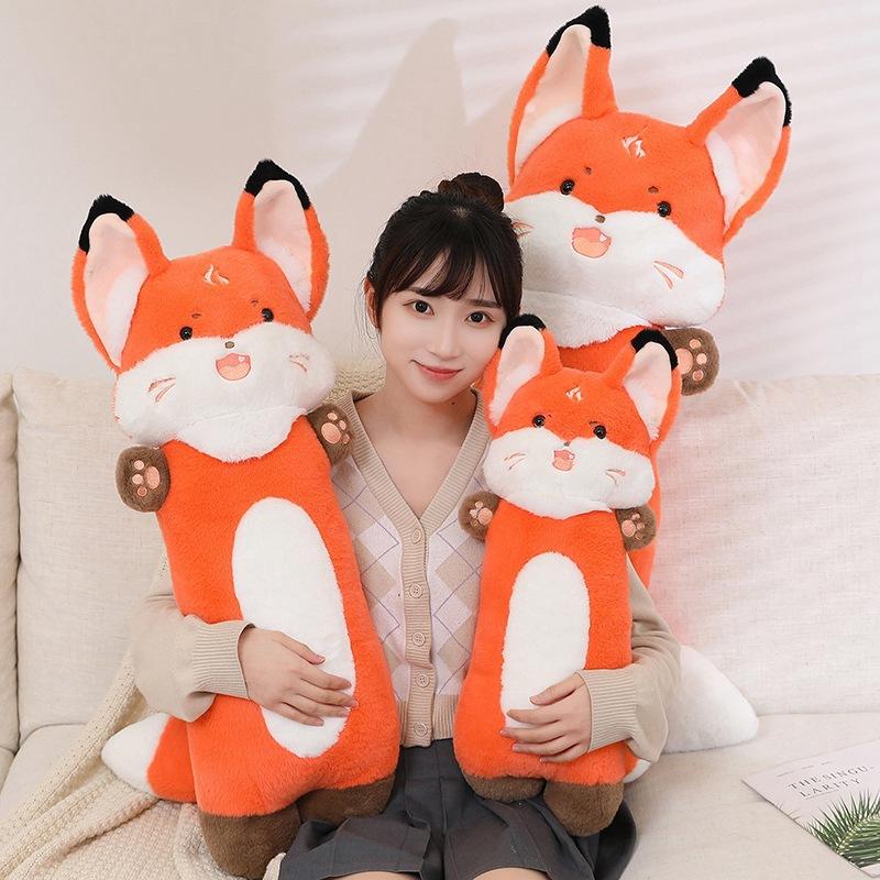 Cute Little Raccoon Fox Throw Pillow Plush Toy Doll Home Pillow Pillow Girl Sleeping Soothing Doll