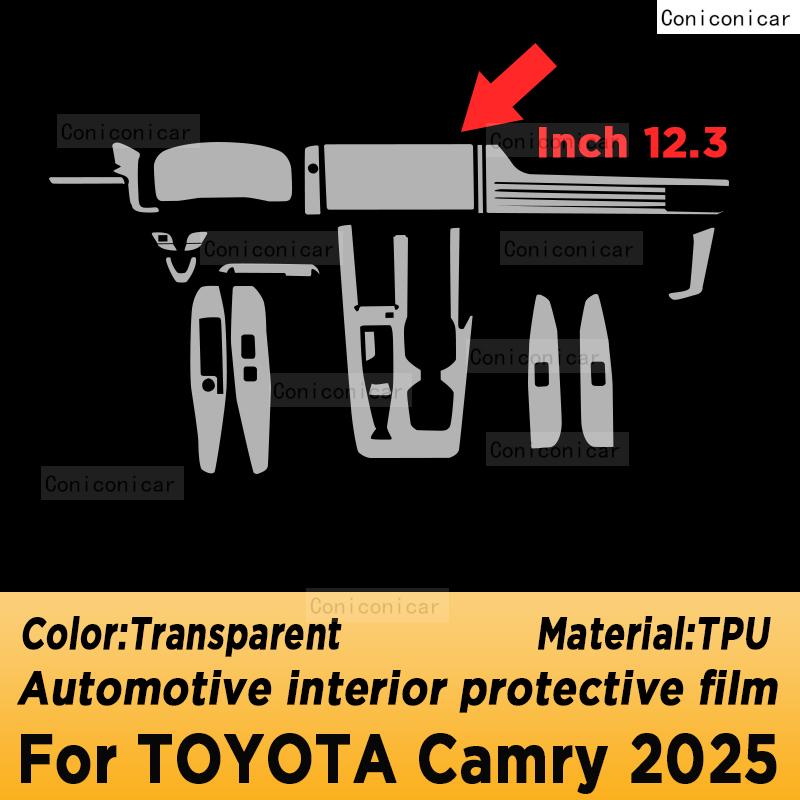 

For TOYOTA CAMRY 2025 Panel Dashboard Navigation Automotive Interior Protective Film TPU Anti-Scratch LHD