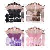 Complete 20 Piece Cosmetic Brush Kit Ergonomic Handle Design Bristles For Precise Makeup Application