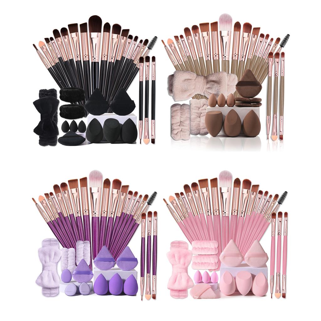 Complete 20 Piece Cosmetic Brush Kit Ergonomic Handle Design Bristles For Precise Makeup Application