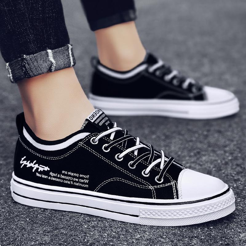 Summer new breathable flat canvas shoes sports casual black board shoes student cloth shoes