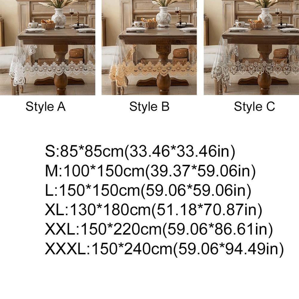 Практична водонепроникна ПВХ скатертина Європейський стиль Маслостійкий килимок для столу Прозорий настільний доріжка з мереживною вишивкою для журнального столика
