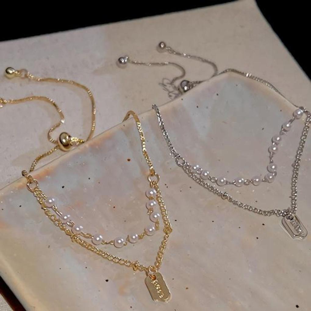 Women's Double Chain Mini Pearl Bracelet (2 Colors)