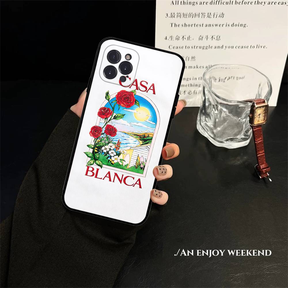 

New Hot C-Casablancas Phone Case for iPhone 16 Pro Max 15 17 Plus 14 13 12 Mini 11 Black Cover iPhone 16