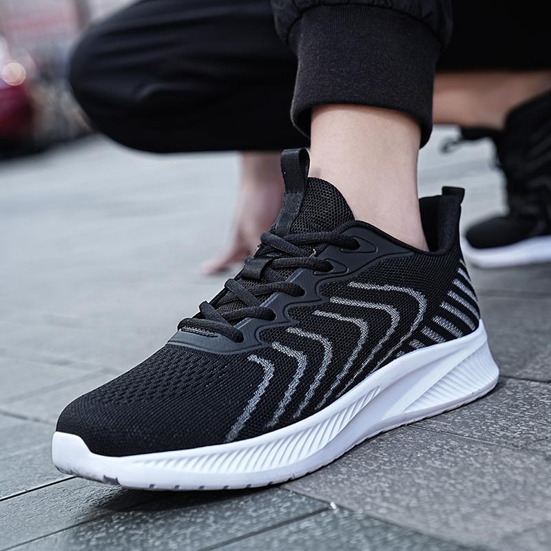 Mesh men's shoes Breathable flying woven lightweight student youth soft sole non-slip trend sports casual running shoes