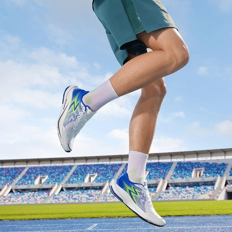 361 Speed 2 Pro Cushioning Slip Resistant Lightweight Low Top Long Distance Running Shoes Unisex White Blue 672332206-7