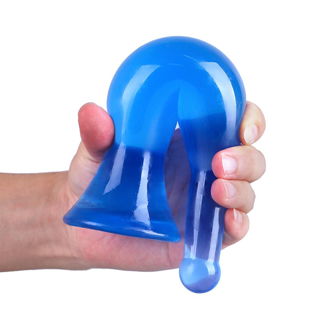 Kristallklares XL Anal Plug & Männlicher Masturbator: Weicher, dicker, transparenter Dilatator