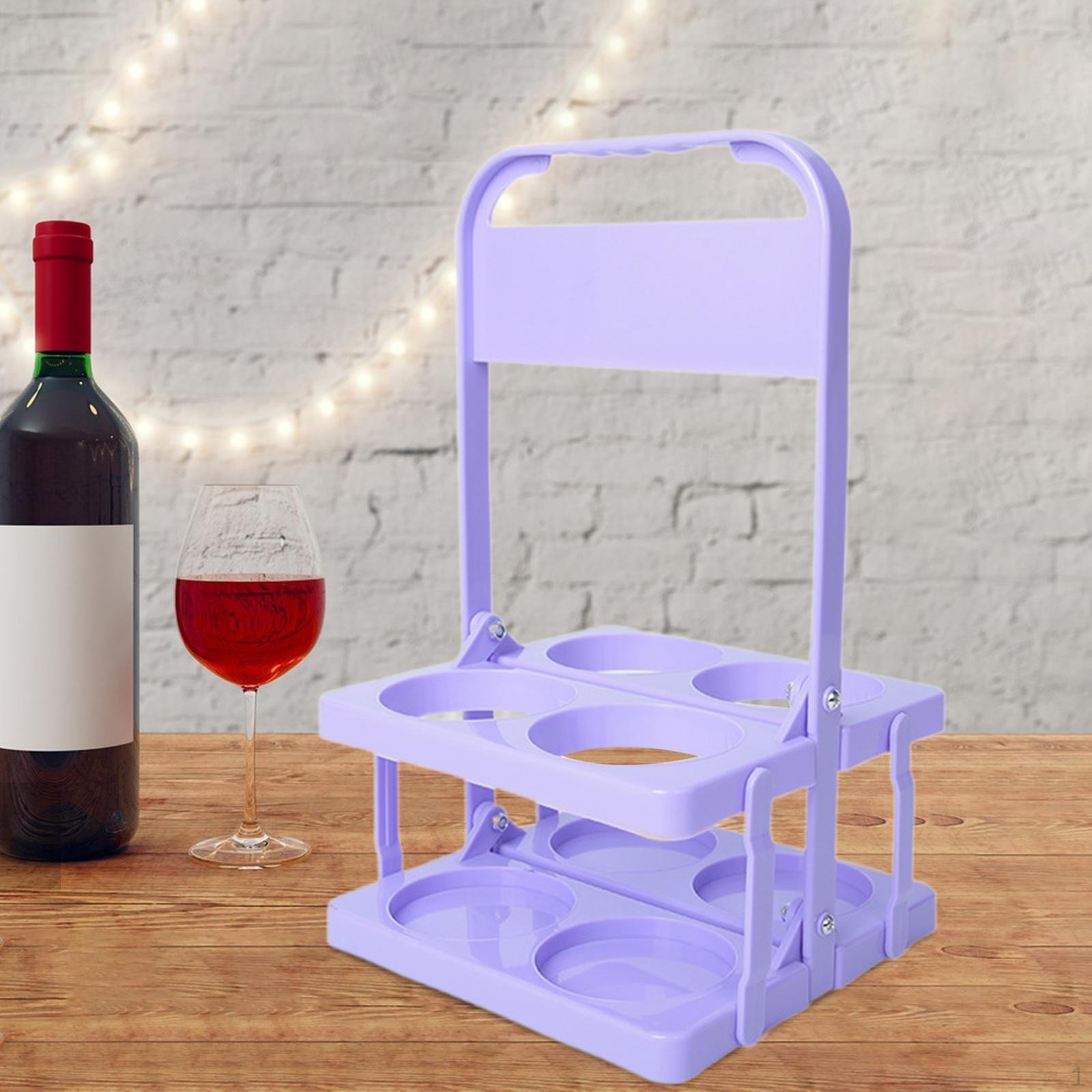 

Спортивная переноска для бутылок с водой, емкость 4 бутылок, складная удобная портативная стойка для пива фиолетовый