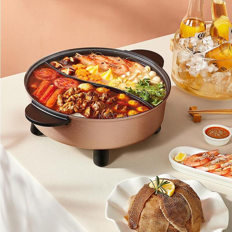 Joyoung 220V 5L Hotpot Koken Machine 2 Smaak Huishoudelijke Elektrische Hot Pot Non-stick Multi Fornuis Koekenpan hot Pot
