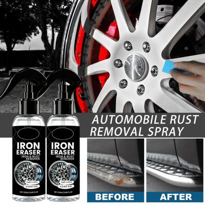 Rostentferner Spray für Autos, Rostlöser für Felgen Bremsstaub, 120ml Metallreiniger für Autolack, Schnelles Auflösen von Rostflecken