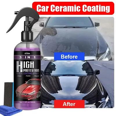 New Ceramic Car Coating Spray Nano Ceramic Crystal Polish Auto Paint Care Hydrophobic Shiny Durable Protection Detailing