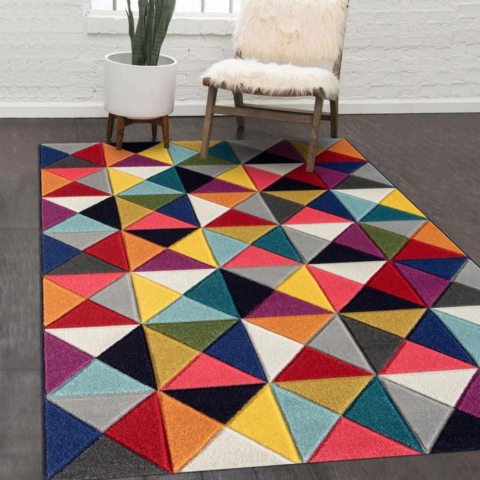 Tapis salon - UNAMOURDETAPIS - DATREI - Multicolore - Moderne - 120x160 cm