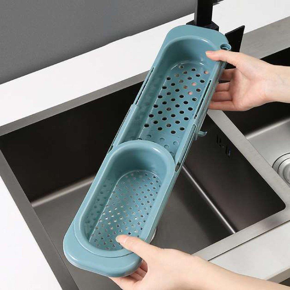 Sink Holder Adjustable Drainer Sink Tray Sponge Soap Holder Sink Organizer Holder Dish Cloth Hanger For Home Kitchen