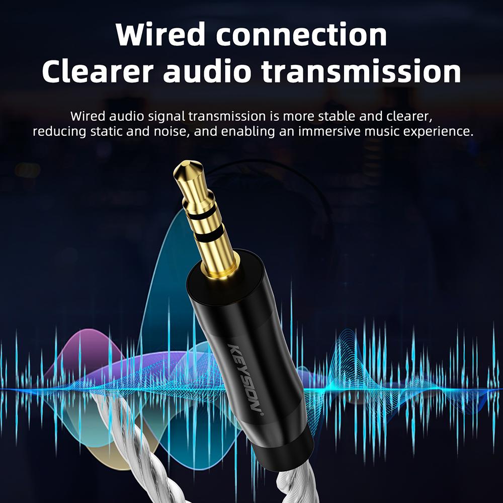 KEYSION 3.5mm/4.4mm Balance To 3.5mm Audio Cable Hi-end OFC Silver-plated HiFi Stereo Jack Male To Male AUX Extension Cord for Headphones Speaker