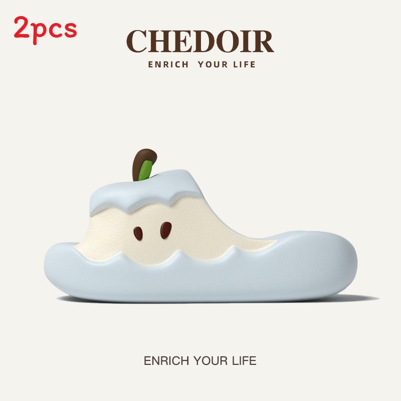 Apple Summer Unisex Eva Thick Sole Slipon House Slippers With Nonslip Function For Couples