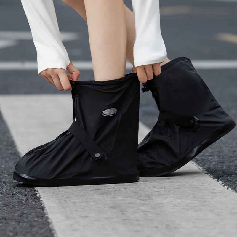 Adult Mid-Calf PVC Waterproof Non-Slip Thickened Rain Boot Covers for Outdoor Use