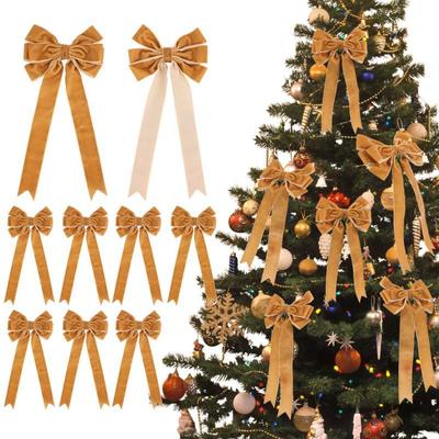 Festliche Weihnachtsbaum Samt Schleife und Kranz Ornamente