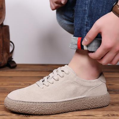 Men's Shoes Spring  Retro Brown Sneakers Men's Suede Lace-up Casual Shoes Soft Bottom Soft Surface Flat Shoes