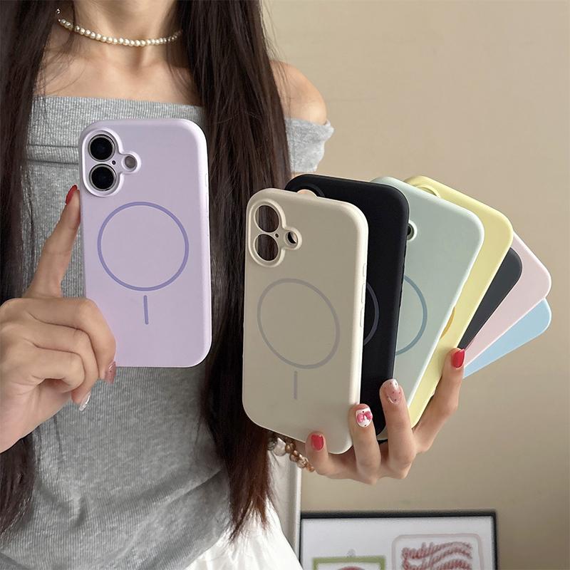 iPhone 17 case Phone Bumpers Case Covers Liquid Silicone Magnetic Phone Case For Shockproof Matte Soft Cover Black
